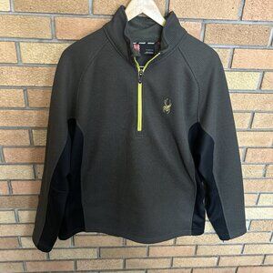Spyder Core Outbound Half-Zip Stryke Sweater Green & Black Ribbed Men’s Size XL
